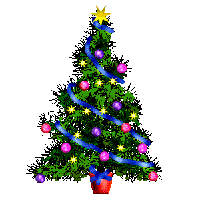 Imagen animada de un árbol de navidad con sus luces parpadeando